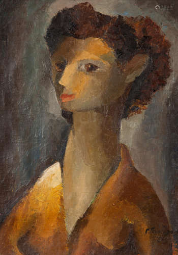 Portrait 65 x 46 cm. Yannis Gaïtis(Greek, 1923-1984)