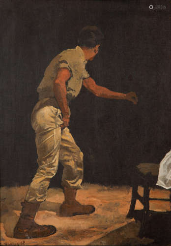 Soldier dancing 61 x 44 cm. Yiannis Tsarouchis(Greek, 1910-1989)