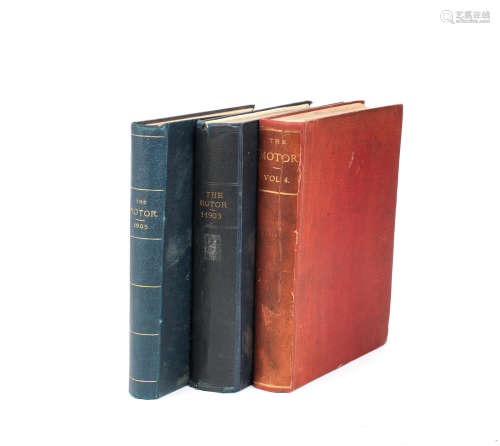 Motor Cycling & Motoring/The Motor; three bound volumes for 1903-4 and 1905,