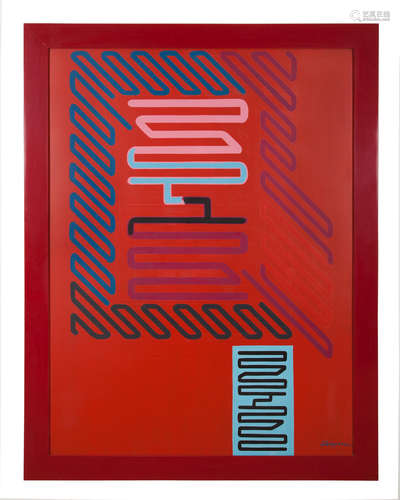 Untitled  160 x 120 cm.  178.5 x 138.5 x 4 cm with frame. Chryssa(Vardea) (Greek, 1933-2013)