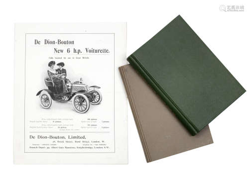 A 1902 De Dion=Bouton New 6Hp Voiturette sales pamphlet,