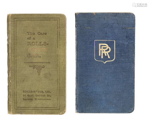 Two Rolls-Royce 40-50Hp Six Cylinder Instruction books for 1909 and 1912,