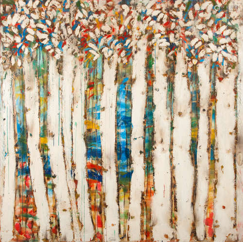 Trees 183 x 182.5 cm. Nikos Kessanlis(Greek, 1930-2004)