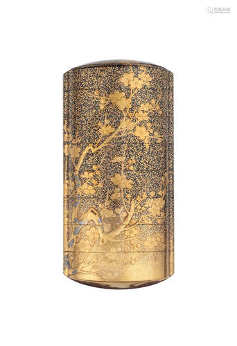 A gold-and-black lacquer seven-case inro   Edo period (1615-1868), 19th century