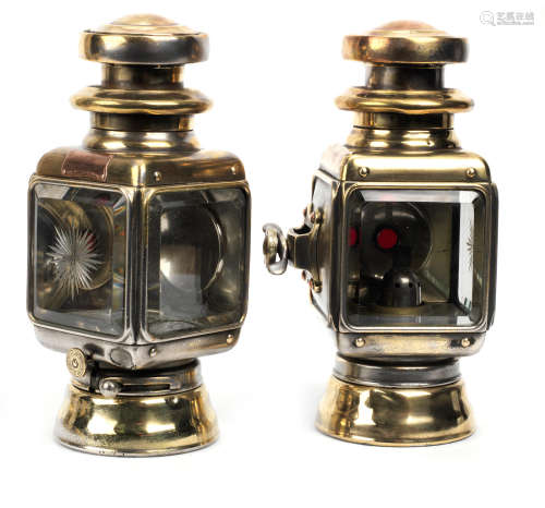 A pair of Lucas type 416 oil illuminated sidelamps,