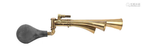 An SMA 'Auto Musica' three trumpet bulb horn, French, circa 1904,