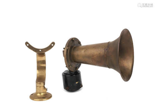 An electric Klaxon horn by Klaxon Ltd of 36 Blandford St. London W1,