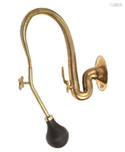 A Boa-Constrictor brass trumpet bulb horn, patented 1907,