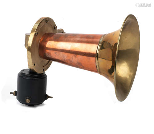 An electric Klaxon-Type trumpet horn,