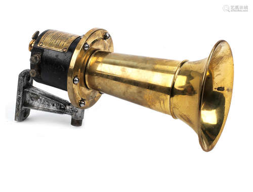 A 'Klaxet' 6-Volt electric trumpet horn by Klaxon, French,