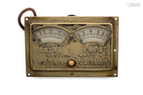 A Rotax Leitner Voltmeter/Ammeter, British,