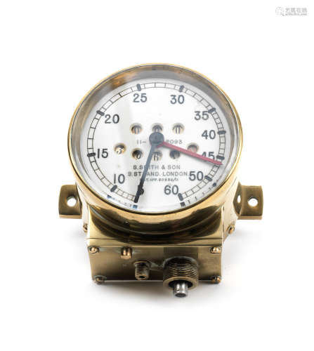 A Smith & Son 60mph speedometer, patented 1911,