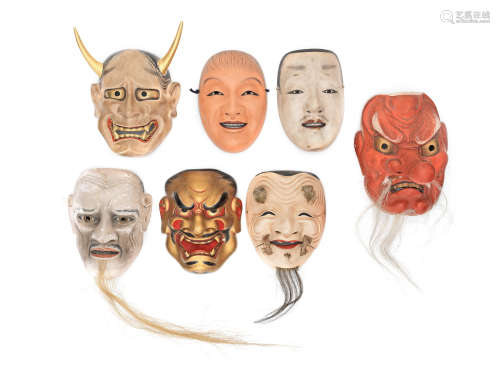Seven Masks for the Noh Drama and Kagura Dance  Chujo: Edo period (1615-1868), late 18th/early 19th century; the rest Showa (1926-1989) and Heisei (1989-2019) era, 20th century