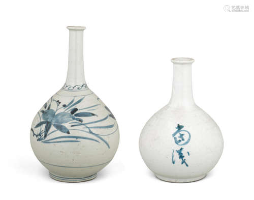 Two blue and white porcelain bottles  Edo period (1615-1868), 17th century