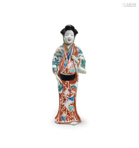 A Kakiemon figure of a bijin (beauty)  Edo period (1615-1868), late 17th century