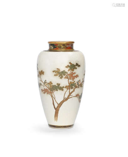A Satsuma ovoid vase   By Ryozan for the Yasuda Company, Meiji era (1868-1912), late 19th/early 20th century
