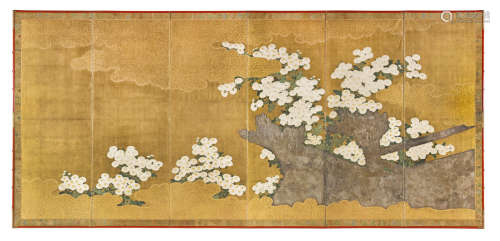 Anonymous Chrysanthemums by a Brushwood Fence  Edo period (1615-1868), late 18th/early 19th century