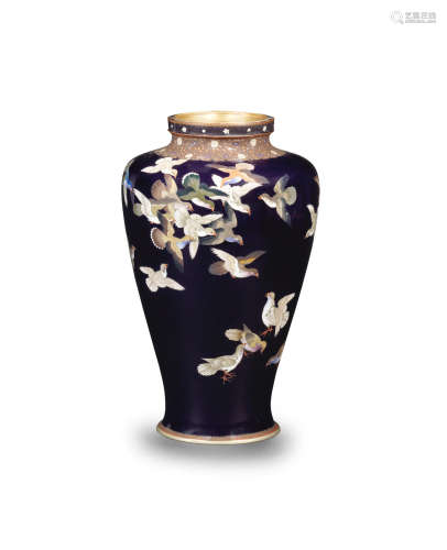 A cloisonné-enamel baluster vase   School of Hayashi Kodenji, Nagoya, Meiji era (1868-1912), late 19th/early 20th century