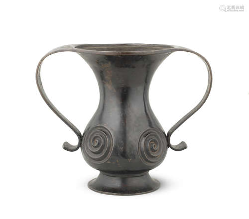 A bronze mimikuchi ('ear-mouth') shape vase for Rikka flower arrangements  Edo period (1615-1868), late 18th/early 19th century