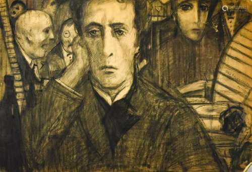 Ilya S. Glazunov Russian Charcoal Introspective