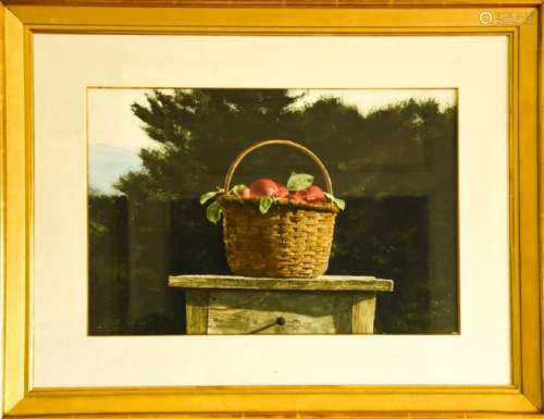 Doug Brega Framed Watercolor Still Life Painting