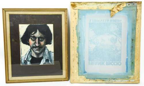 Frank Riccio 1980 Acrylic Self Portrait + Poster