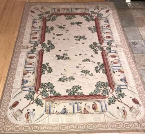 Chinoiserie Motif Needlepoint Tapestry Carpet