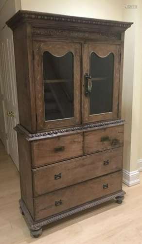 Antique Anglo Indian Inlaid Cupboard Cabinet