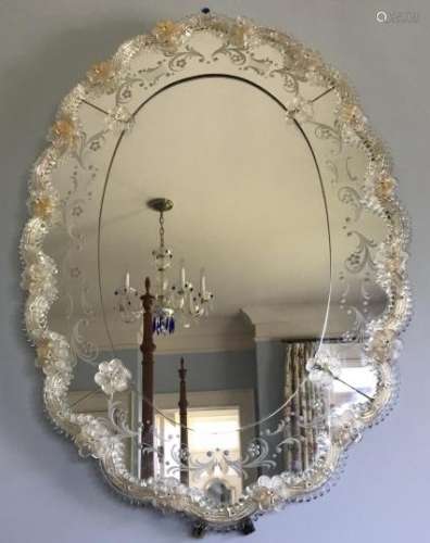 Italian Venetian Murano Hollywood Regency Mirror