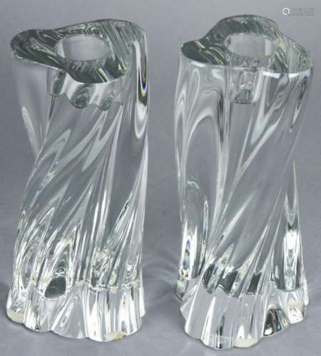 Pair Baccarat French Crystal Candlesticks