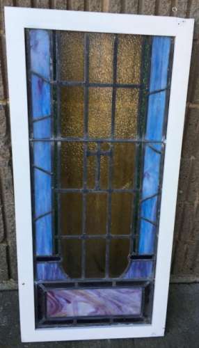 Architectural Salvage Stained Glass Window Panel