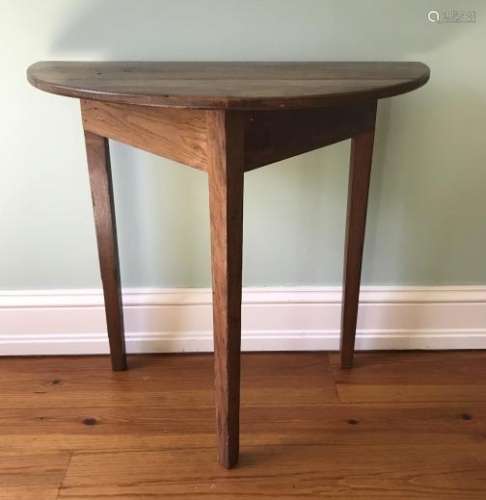 Hand Crafted American Demi Lune Console Table