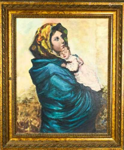 Nadia Kirk Mother & Child Oil Painting