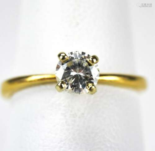 Estate .48 Carat Diamond Solitaire Gold Ring