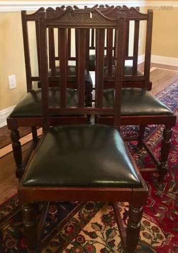 6 Victorian Eastlake Style Dining Chairs