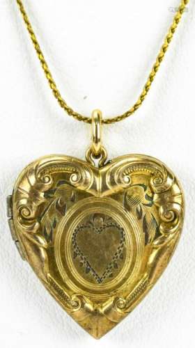 Antique Gold Filled Heart Form Locket