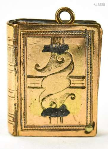 Antique 19th C Gold Filled Book Form Locket