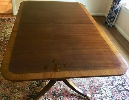 Sheraton Style Double Pedestal Dining Table