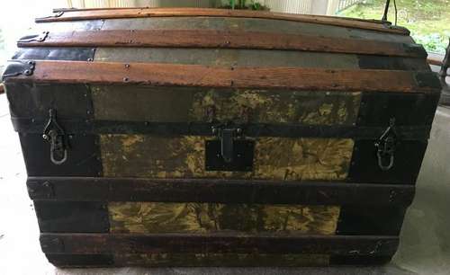 Antique Dome Top Steamer Trunk