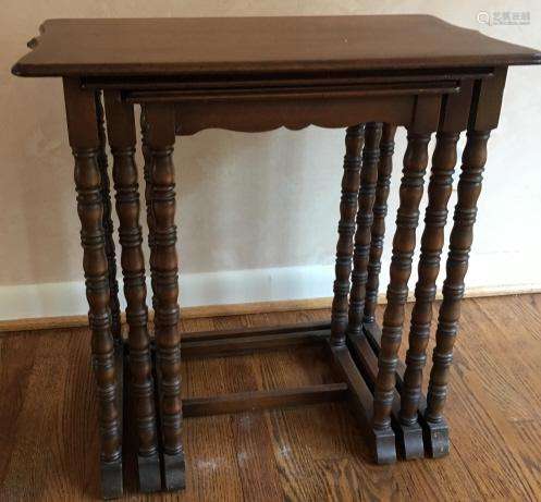 Antique Spindle Leg Nesting Tables