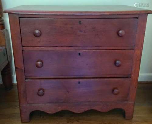 American Country Style 3 Drawer Chest / Bureau