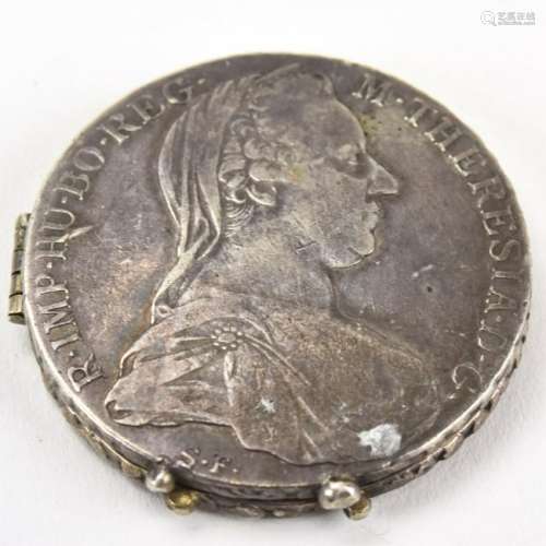 Antique Silver Continental Coin Mount Locket