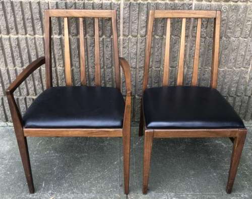 Pair Foster Mid Century Arm and Side Chairs