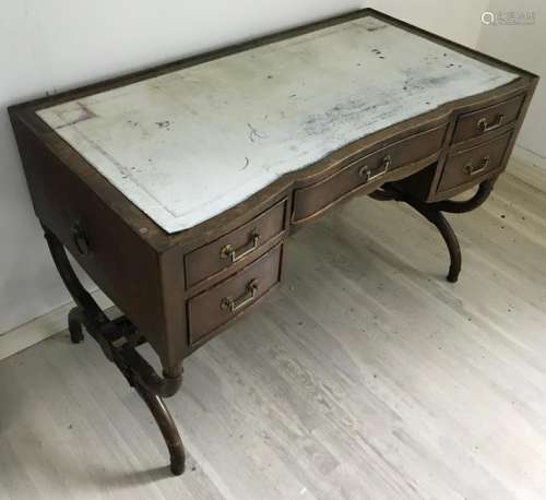 Antique French Napoleonic Style Leather Top Desk