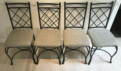 Set of 4 Wrought Iron Dining Room Chairs