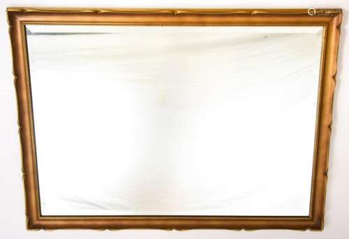 Contemporary Wood Frame Beveled Mirror