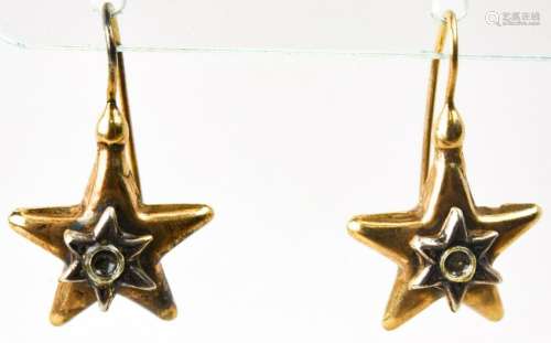 Pair of Vermeil Sterling Silver Starburst Earrings