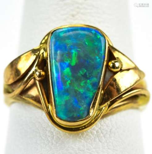 Estate 14kt Gold & Opal Handmade Ring