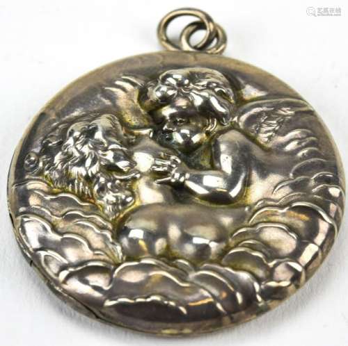 Antique Sterling Silver Cupid & Psyche Locket