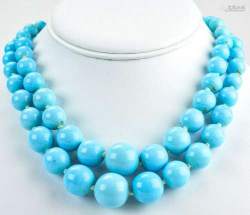 French Louis Rousselet Glass Bead Necklace
